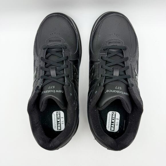 New Balance Womens 577 Walking Sneakers US 9 Wide Black Leather Athletic NIB - Picture 10 of 13
